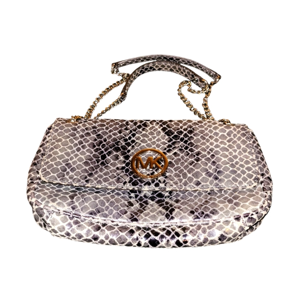 Michael Kors Fulton  Python Leather Shoulder Bag